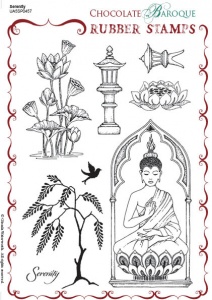 Serenity Rubber stamp sheet - A5